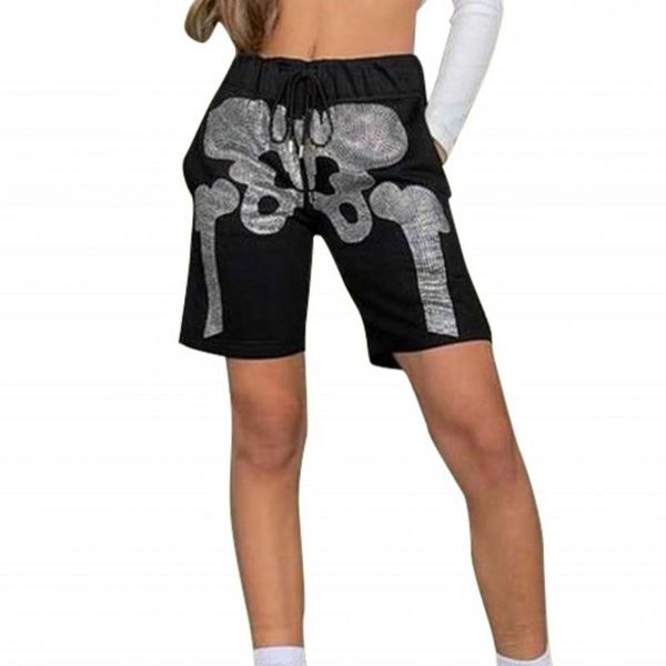 women's shorts knee length women drawstring mid waist straight sweatpant fashion stick diamonds high street casual black 2021, White;black
women's shorts knee length women drawstring mid waist straight sweatpant fashion stick diamonds high street casual black 2021, White;black