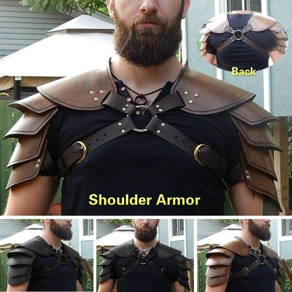 2021 medieval multi-layer leather rivet shoulder protection stage props 
2021 medieval multi-layer leather rivet shoulder protection stage props