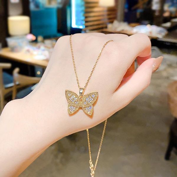 pendant necklaces jewelry micro inlaid diamond flash butterfly titanium steel personalized neckchain female vintage party necklace for women, Silver
pendant necklaces jewelry micro inlaid diamond flash butterfly titanium steel personalized neckchain female vintage party necklace for women, Silver