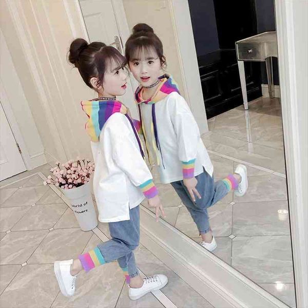 girl set spring autumn kids clothing set hoodie sweatshirt jeans pants 2 pcs teenage school girls full sleeves tracksuit, White
girl set spring autumn kids clothing set hoodie sweatshirt jeans pants 2 pcs teenage school girls full sleeves tracksuit, White