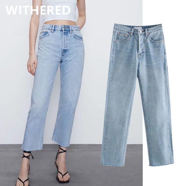 women's jeans maxdutti high waist ins street vintage washed mom woman straight burrs boyfriend for women, Blue
women's jeans maxdutti high waist ins street vintage washed mom woman straight burrs boyfriend for women, Blue