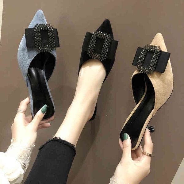 women's sandals, half slippers, pointed baotou, 2022 spring and summer suede ladies slippers, Black
women's sandals, half slippers, pointed baotou, 2022 spring and summer suede ladies slippers, Black