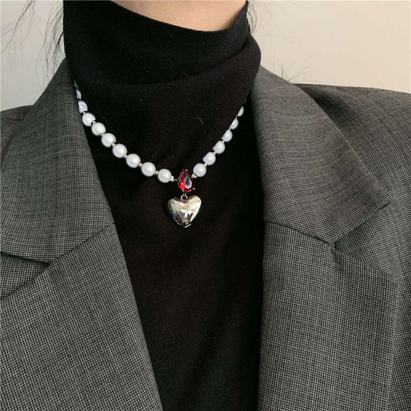 hbp design fashion simple glass big love pearl necklace clavicle chain bracelet set, Silver
hbp design fashion simple glass big love pearl necklace clavicle chain bracelet set, Silver
