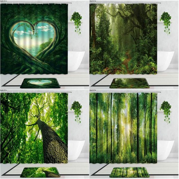 shower curtains green forest scenery summer jungle plant leaf sunshine 3d printed bathroom curtain set non-slip bath mats carpet
shower curtains green forest scenery summer jungle plant leaf sunshine 3d printed bathroom curtain set non-slip bath mats carpet