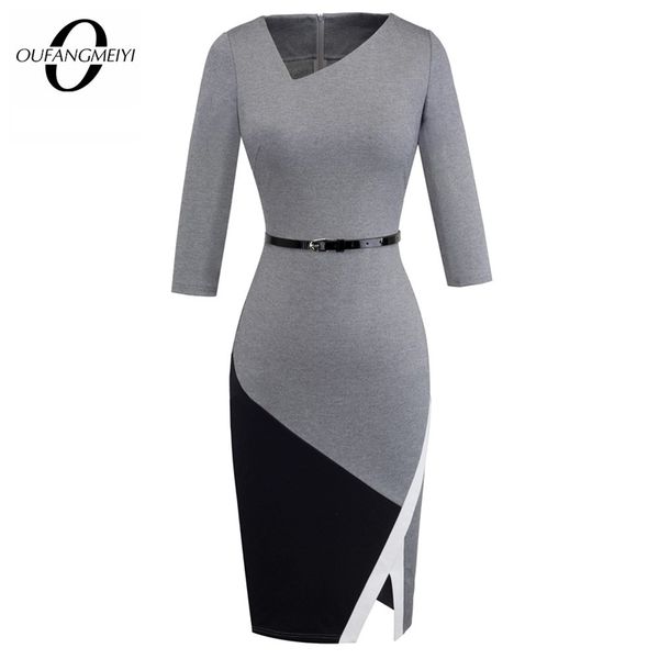 women formal knee-length asymmetrical neck wear to work dresses business office bodycon elegant pencil dress eb290 210303, Black;gray
women formal knee-length asymmetrical neck wear to work dresses business office bodycon elegant pencil dress eb290 210303, Black;gray
