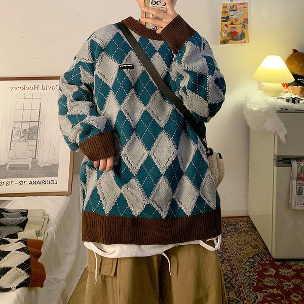 2021 new winter plaid sweater warm fashion retro casual knit pullover men loose korean o neck knitting sweaters mens clothes -xl berg, White;black
2021 new winter plaid sweater warm fashion retro casual knit pullover men loose korean o neck knitting sweaters mens clothes -xl berg, White;black