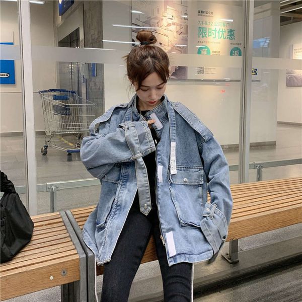 cool denim new korean tooling ~spring jacket women's loose autumn and versatile casual bf style top, Black;brown
cool denim new korean tooling ~spring jacket women's loose autumn and versatile casual bf style top, Black;brown