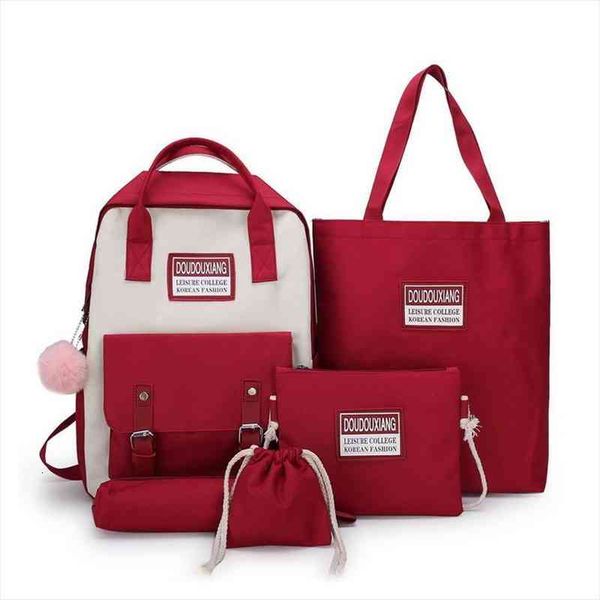 contrast color school bag plush pendant backpack large capacity bags girls backpacks five piece for teenagers
contrast color school bag plush pendant backpack large capacity bags girls backpacks five piece for teenagers