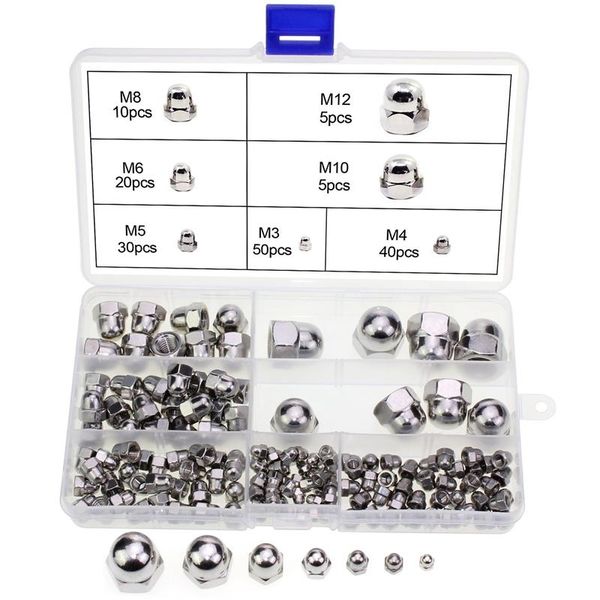 160pcs stainless steel acorn dome head hex nuts thread dia dome head cap nut protection cover acorn nuts assortment kit
160pcs stainless steel acorn dome head hex nuts thread dia dome head cap nut protection cover acorn nuts assortment kit