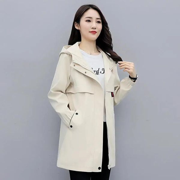 women's trench coats spring autumn coat with lining women hooded long windbreakers plus size loose overcoat fashion slim basic zipper, Tan;black
women's trench coats spring autumn coat with lining women hooded long windbreakers plus size loose overcoat fashion slim basic zipper, Tan;black