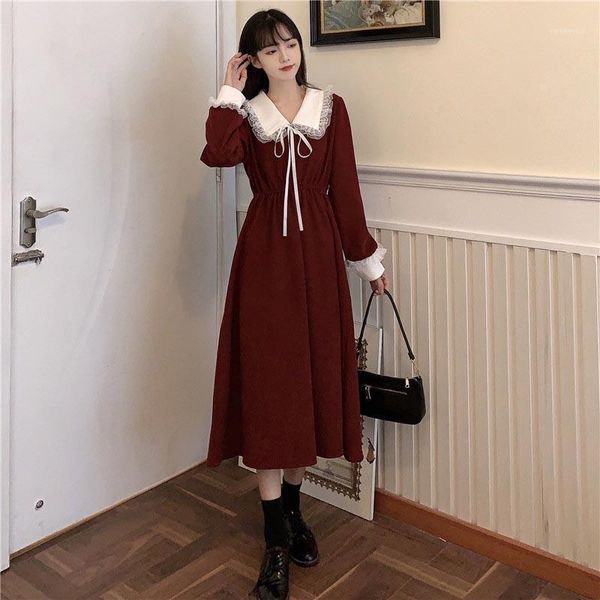 casual dresses one-piece women's clothing autumn 2021 sweet elegant midi dress female lace retro korean women party, Black;gray
casual dresses one-piece women's clothing autumn 2021 sweet elegant midi dress female lace retro korean women party, Black;gray