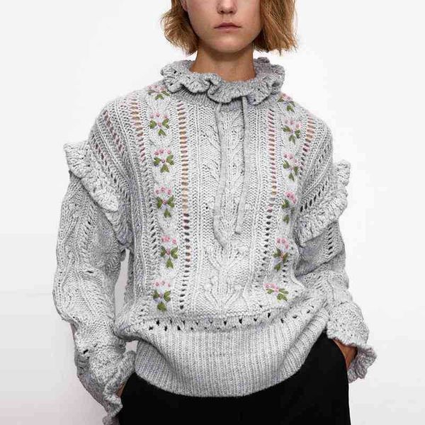 women casual design turtleneck sweater ruffles long sleeve embroidered floral hollow out pullovers crochet wb3000 210525, White;black
women casual design turtleneck sweater ruffles long sleeve embroidered floral hollow out pullovers crochet wb3000 210525, White;black