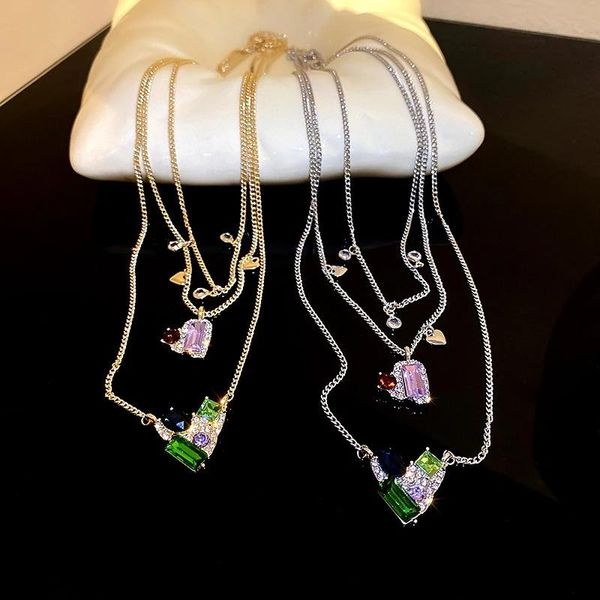 chokers korean elegant colorful heart crystal personality cute necklace for women ladies fashion multilayer metal chain collares jewelry, Golden;silver
chokers korean elegant colorful heart crystal personality cute necklace for women ladies fashion multilayer metal chain collares jewelry, Golden;silver