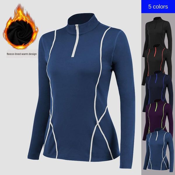yoga outfits women's autumn and winter plus velvet long-sleeved sportswear fitness running slim shirt half zipper sweater, White;red
yoga outfits women's autumn and winter plus velvet long-sleeved sportswear fitness running slim shirt half zipper sweater, White;red