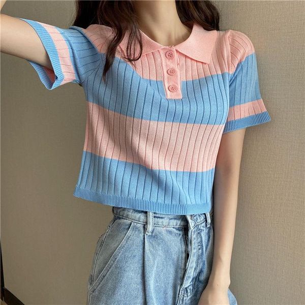 women's t-shirt summer short sleeve t-shirts striped knitted high elasticity soft cozy simple korean fashion daily harajuku female top, White
women's t-shirt summer short sleeve t-shirts striped knitted high elasticity soft cozy simple korean fashion daily harajuku female top, White