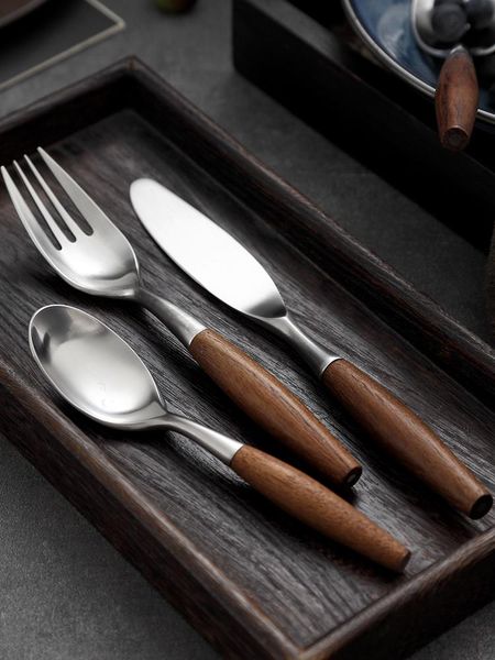 dinnerware sets 304 stainless steel knife and fork set, three pieces of western tableware, steak with wooden handle, spoon
dinnerware sets 304 stainless steel knife and fork set, three pieces of western tableware, steak with wooden handle, spoon