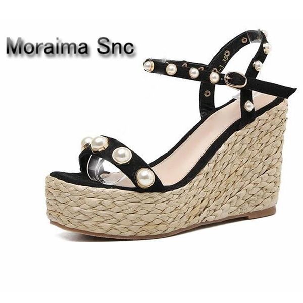 sandals moraima snc barnd sandales femme pearl rivet summer platform shoes women high heels low price wedges, Black
sandals moraima snc barnd sandales femme pearl rivet summer platform shoes women high heels low price wedges, Black