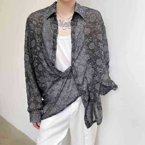 men's casual shirts thin flower fashion printed men streetwear korean loose long-sleeved mens hawaiian 5fwd, White;black
men's casual shirts thin flower fashion printed men streetwear korean loose long-sleeved mens hawaiian 5fwd, White;black