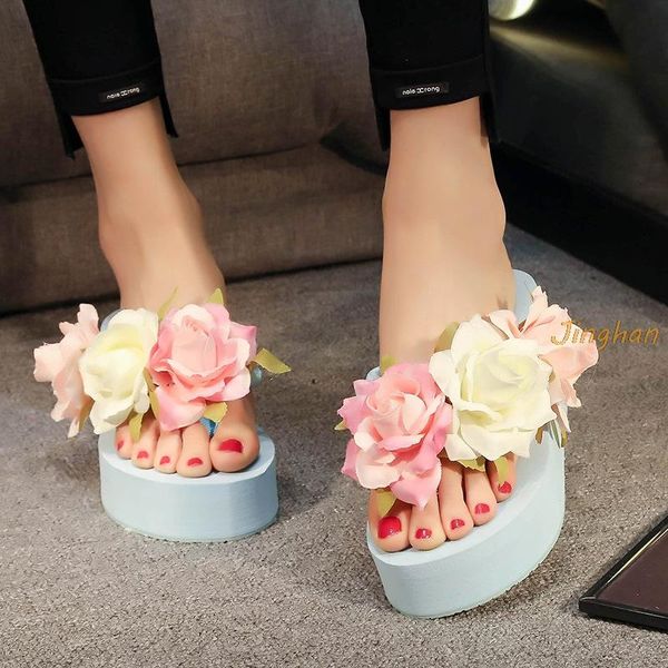 slippers 2021 fashion colorful flowers summer flip flops womans platform wedge heel thick beach shoes, Black
slippers 2021 fashion colorful flowers summer flip flops womans platform wedge heel thick beach shoes, Black