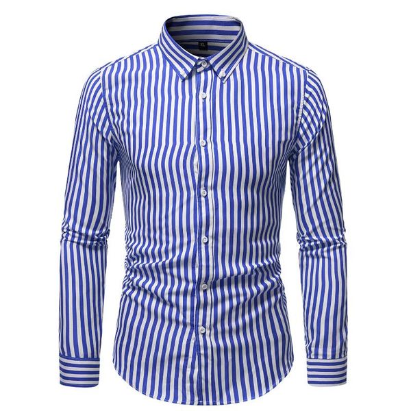 men's casual shirts striped long-sleeved, White;black 
men's casual shirts striped long-sleeved, White;black
