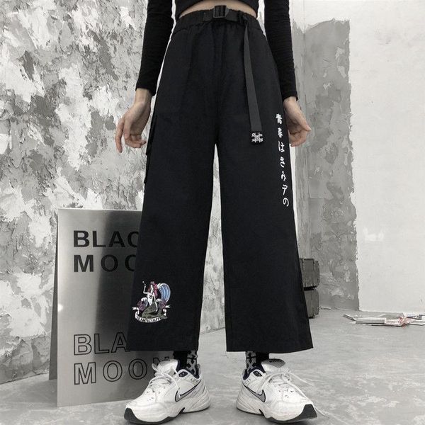 women's pants & capris 2021 spring autumn goth women wide leg streetwear high waist oversized trousers womans straight couple clothes p, Black;white
women's pants & capris 2021 spring autumn goth women wide leg streetwear high waist oversized trousers womans straight couple clothes p, Black;white