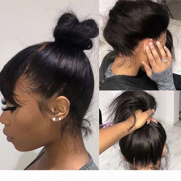 straight full lace human hair wigs with bangs 180% density glueless remy brazilian hair 4x4 lace closure wig for women luffy, Black
straight full lace human hair wigs with bangs 180% density glueless remy brazilian hair 4x4 lace closure wig for women luffy, Black