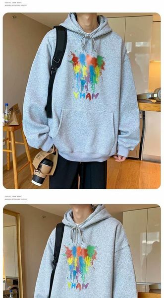 men's hoodies & sweatshirts hooded couple hoodie art day pullover man fall with fluffy lazy print youth trend simple, Black
men's hoodies & sweatshirts hooded couple hoodie art day pullover man fall with fluffy lazy print youth trend simple, Black