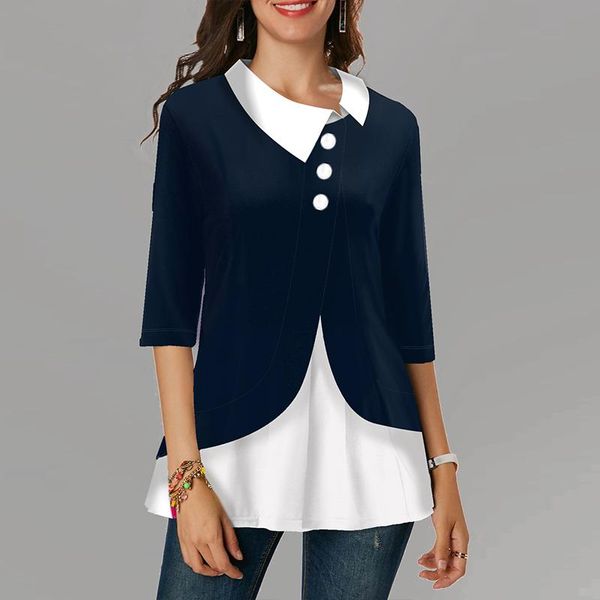 women's blouses & shirts patchwork plus size shirt vintage mid sleeve button female women irregular cotton turn down collar blouse, White
women's blouses & shirts patchwork plus size shirt vintage mid sleeve button female women irregular cotton turn down collar blouse, White