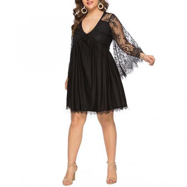casual dresses women a-line patchwork lace see through sleeves plus size dress above knee mini flare sleeve natural v-neck spring, Black;gray
casual dresses women a-line patchwork lace see through sleeves plus size dress above knee mini flare sleeve natural v-neck spring, Black;gray