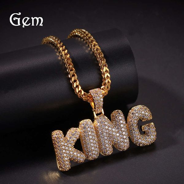 hip hop king letter men's necklace copper set zircon simple fashion gold pendant, Silver
hip hop king letter men's necklace copper set zircon simple fashion gold pendant, Silver