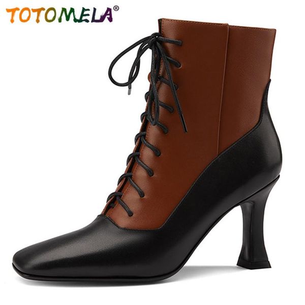 boots totomela 2021 big size 42 genuine leather shoes women ankle square toe high heels autumn winter dress woman, Black
boots totomela 2021 big size 42 genuine leather shoes women ankle square toe high heels autumn winter dress woman, Black