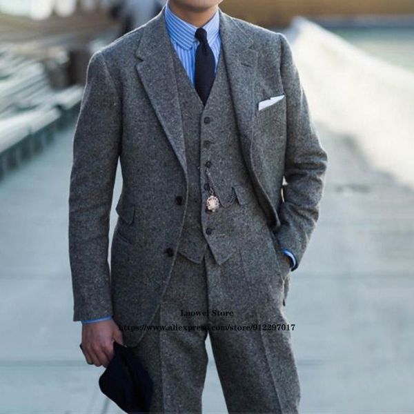 men's suits & blazers winter tweed men classic 3 piece jacket vest pants set wool groom wedding tuxedo formal slim fit business blazer, White;black
men's suits & blazers winter tweed men classic 3 piece jacket vest pants set wool groom wedding tuxedo formal slim fit business blazer, White;black