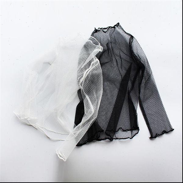 women lace mesh plaid blouses transparent bottoming shirt female shirt hollow black long sleeves inside perspective blouse, White
women lace mesh plaid blouses transparent bottoming shirt female shirt hollow black long sleeves inside perspective blouse, White