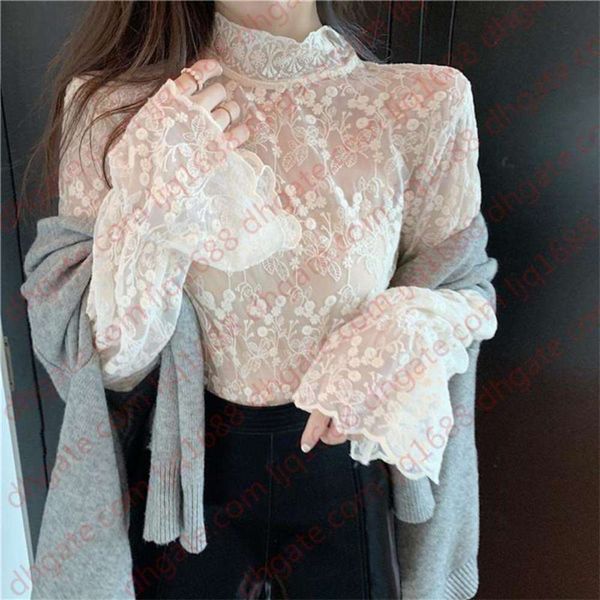 korean solid long sleeve women chiffon and blouses ladies vintage casual turtleneck lace flare sleeve shirts blusas mujer, White
korean solid long sleeve women chiffon and blouses ladies vintage casual turtleneck lace flare sleeve shirts blusas mujer, White