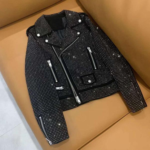 women's leather & faux genuine jacket women spring and autumn 2021 brand real sheepskin coats set auger decoration short clothes slim, Black
women's leather & faux genuine jacket women spring and autumn 2021 brand real sheepskin coats set auger decoration short clothes slim, Black