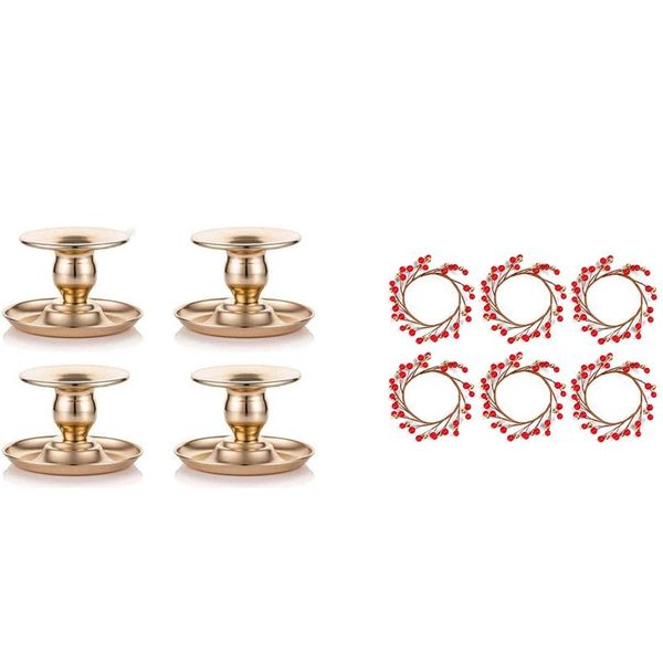 candle holders 4 pcs metal taper gold pillar candlestick holder & 6 rings for pillars,red and
candle holders 4 pcs metal taper gold pillar candlestick holder & 6 rings for pillars,red and