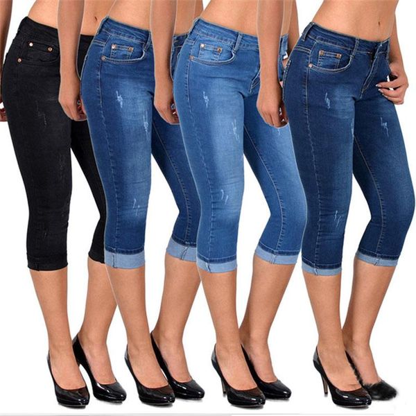 women's jeans women high waist solid flanging button tight pencil calf-length pants belly skinny clothes r5, Blue
women's jeans women high waist solid flanging button tight pencil calf-length pants belly skinny clothes r5, Blue