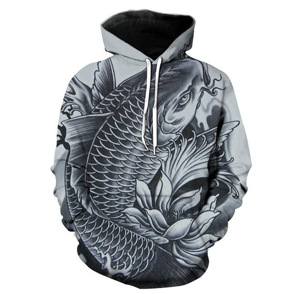 men's hoodies & sweatshirts 3d tropical fish funny hoodie suitable for fishing enthusiasts, fisherman men and women long sleeve street, Black 
men's hoodies & sweatshirts 3d tropical fish funny hoodie suitable for fishing enthusiasts, fisherman men and women long sleeve street, Black