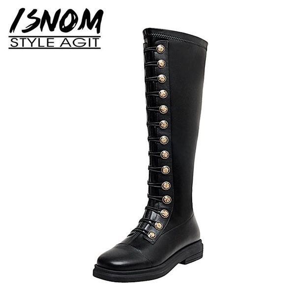boots isnom women genuine leather knee high round toe low heel long fashion casual college style slip on stretch, Black
boots isnom women genuine leather knee high round toe low heel long fashion casual college style slip on stretch, Black