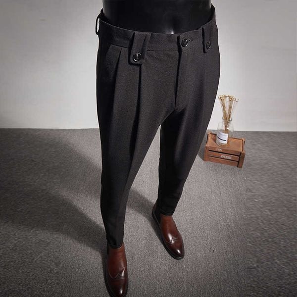 business dress pants fashion folds casual slim fit wedding office social suit pants streetwear trousers costume homme 210527, White;black
business dress pants fashion folds casual slim fit wedding office social suit pants streetwear trousers costume homme 210527, White;black