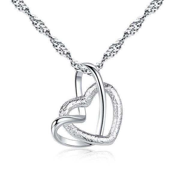pendant necklaces double heart lock shape hanging necklace water wave chain silver color for women
pendant necklaces double heart lock shape hanging necklace water wave chain silver color for women