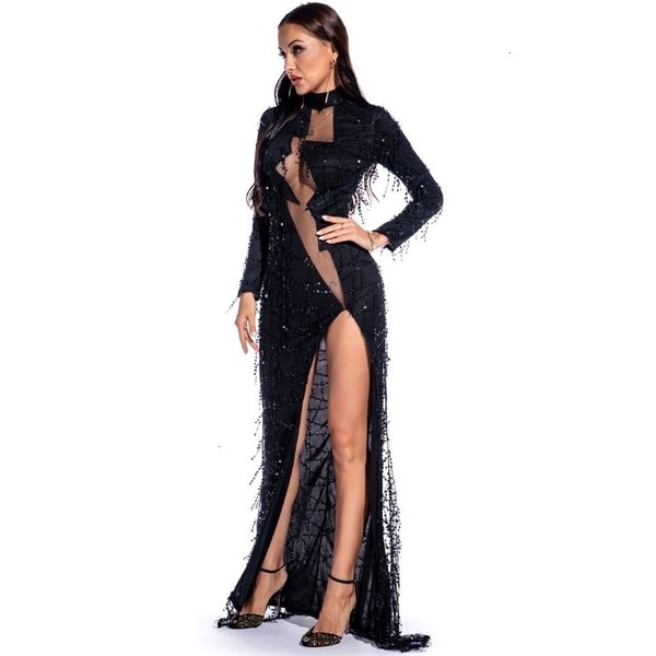casual dresses stand neck sequin shining long fringe tassel glitter back zipper high split party mesh chest for women mm4j, Black;gray
casual dresses stand neck sequin shining long fringe tassel glitter back zipper high split party mesh chest for women mm4j, Black;gray