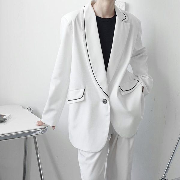 men's suits & blazers wear tide koean casual asymmetry suit coat 2021 autumn all-match loose simple long sleeve for male, White;black
men's suits & blazers wear tide koean casual asymmetry suit coat 2021 autumn all-match loose simple long sleeve for male, White;black