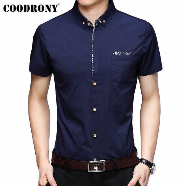 coodrony short sleeve men shirt with pocket summer cool brand clothes business casual s chemise homme s96035 210809, White;black
coodrony short sleeve men shirt with pocket summer cool brand clothes business casual s chemise homme s96035 210809, White;black