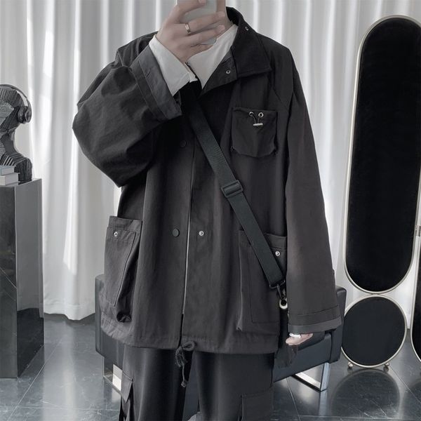 super fire cec men's versatile korean fashion spring and autumn tooling jacket 2021 new clothes, Black;brown
super fire cec men's versatile korean fashion spring and autumn tooling jacket 2021 new clothes, Black;brown