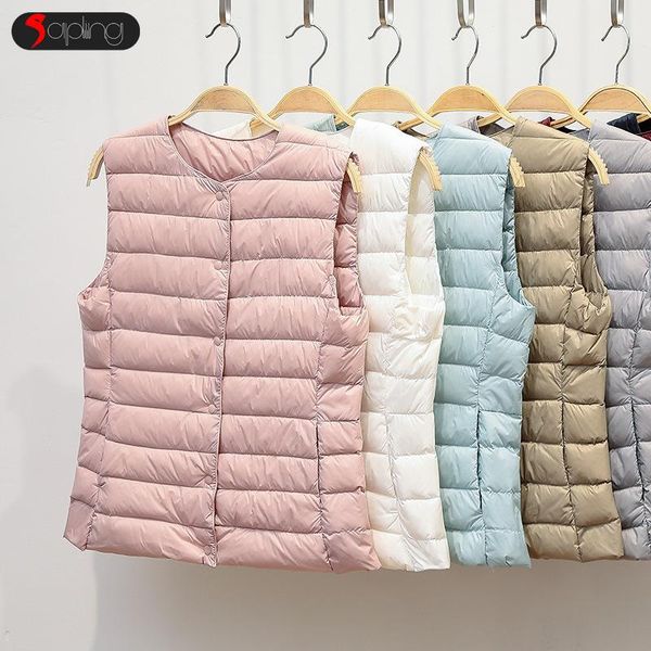 women's vests down coat ultralight vest women 2021 single-breasted sleeveless duck waistcoat puffy padded warm jacket, Black;white
women's vests down coat ultralight vest women 2021 single-breasted sleeveless duck waistcoat puffy padded warm jacket, Black;white