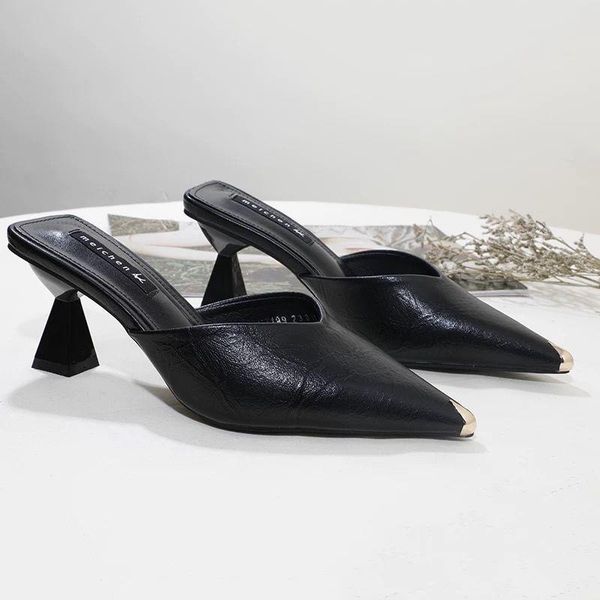 pointed toe beige high heel muller slippers women 2021 summer shoes woman fashion satin shallow rubber sole female shoes, Black
pointed toe beige high heel muller slippers women 2021 summer shoes woman fashion satin shallow rubber sole female shoes, Black