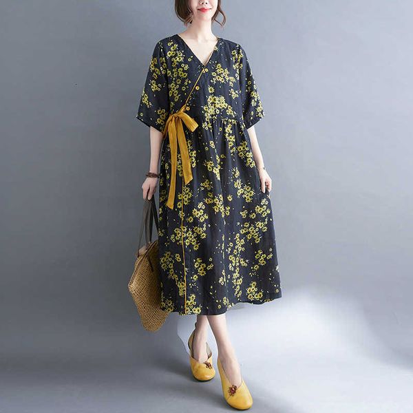 2021 summer loose diagonal buckle bandage elegant printed long skirt v-neck short sleeve large swing drs for women, Black;gray
2021 summer loose diagonal buckle bandage elegant printed long skirt v-neck short sleeve large swing drs for women, Black;gray