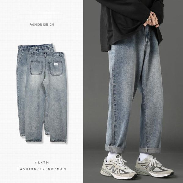 men's jeans dark solid plain long men clothing straight baggy pants streetwear oversize denim trousers daily wear casual loose clothes, Blue
men's jeans dark solid plain long men clothing straight baggy pants streetwear oversize denim trousers daily wear casual loose clothes, Blue
