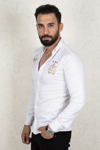 white tight-fitting mold male shirt 100 cotton slim striped long business four seasons clothing 2002810 5v66, White;black
white tight-fitting mold male shirt 100 cotton slim striped long business four seasons clothing 2002810 5v66, White;black